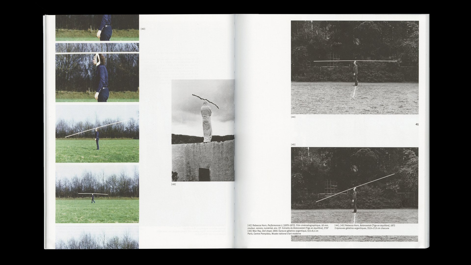 Rebecca Horn, Centre Pompidou, Théâtre des métamorphoses — double page du catalogue, vue 03 — Les Graphiquants